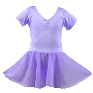 Product only lilac skirted ballet leotard with a soft chiffon skirt, offering an elegant and comfortable fit for ballet practice and performances.