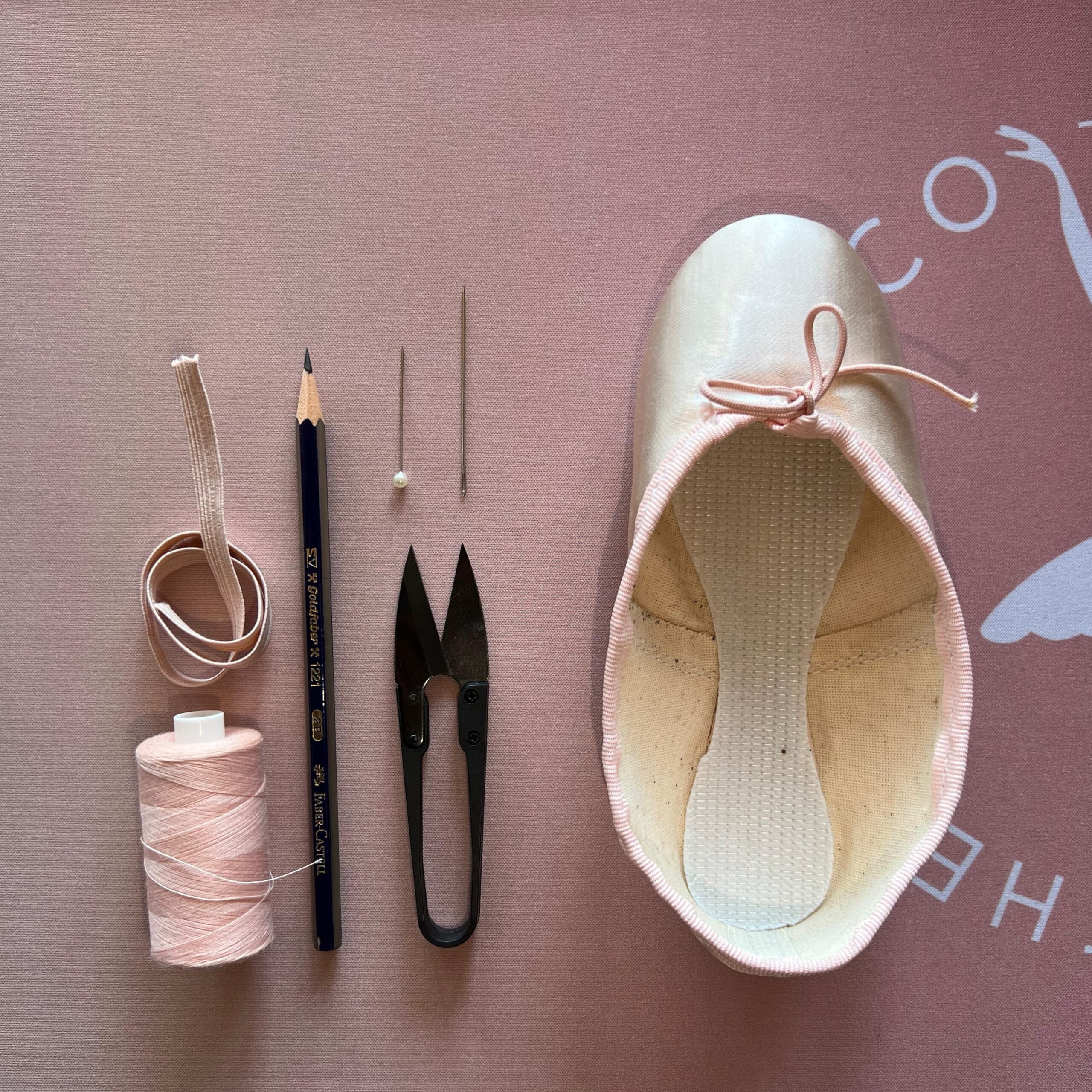 Materials needed for Satin Full Sole Sewing Instructions